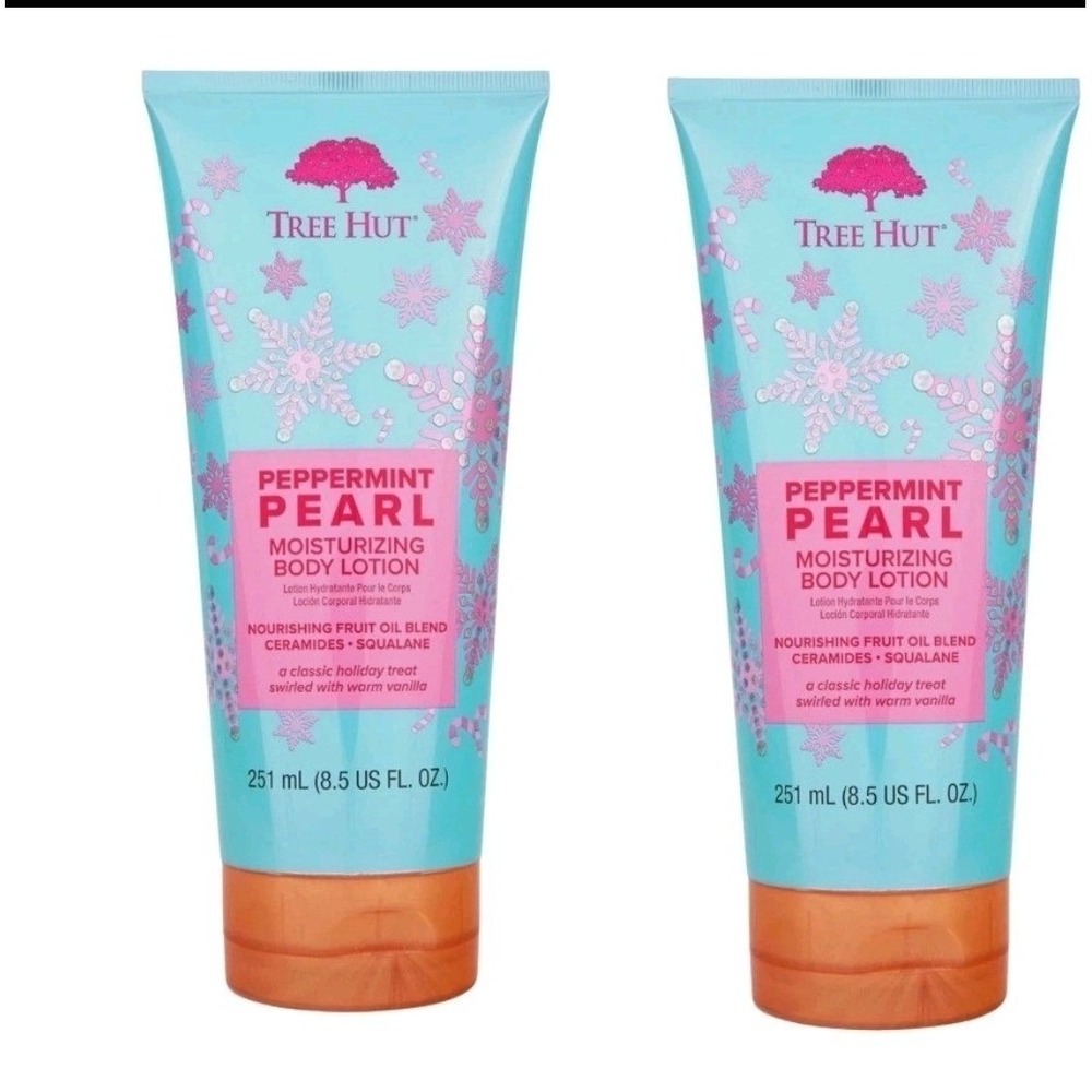 Tree‎ Hut Peppermint Pearl Moisturizing Body Lotion 8.5 oz Holiday Vanilla Scent